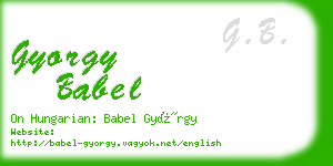 gyorgy babel business card